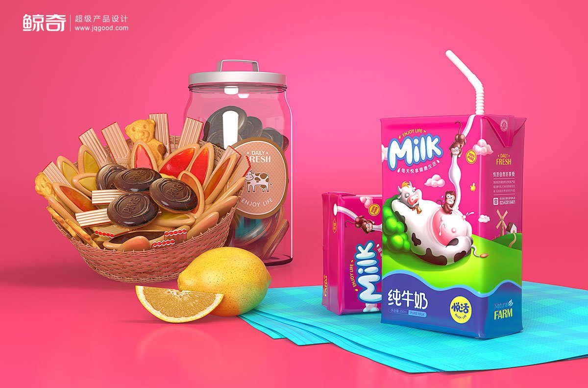 卡通牛奶包裝設計